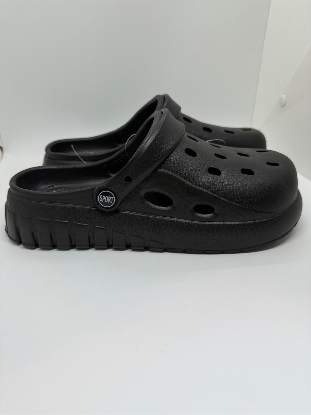 Black Sport Clog Sandals